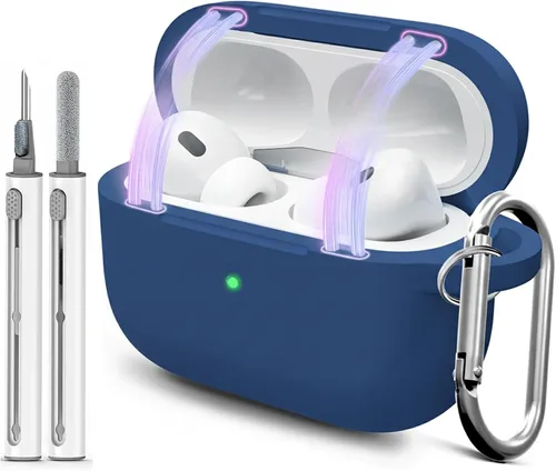Vista 16 de Funda compatible con AirPod Pro 3 con kit de limpieza, color negro A4-magnético negro