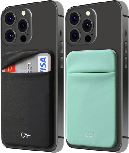 Vista 9 de [Dos] Fundas elásticas para tarjetas adhesivas para teléfono celular, tarjetero adhesivo para identificación y tarjeta de crédito para la parte