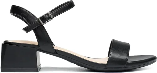 Vista 4 de DREAM PAIRS Zapatos de tacón bajo para mujer con correa de tobillo y puntera abierta clásica, tacón grueso, sandalias de tacón grueso para fiestas