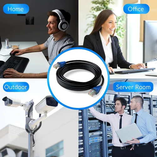 Vista 6 de Cable Ethernet Cat 5e para exteriores de 50 pies, LLDPE y PVC Dual Jackets