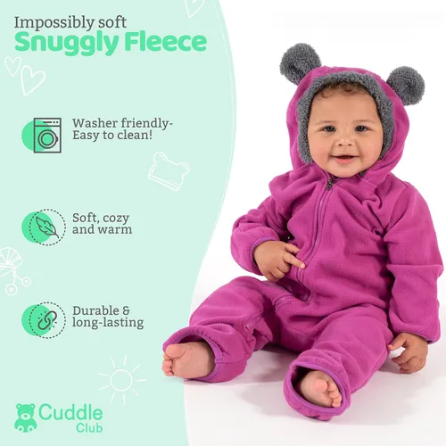 Vista 62 de Enterizo de vellón para bebé, rómper de una sola pieza con capucha para niños, ropa para exteriores, chaqueta infantil