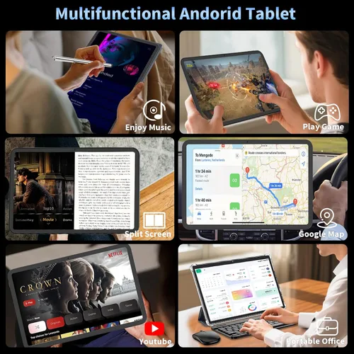 Vista 8 de Tablet Android 16 de 13 pulgadas 2026 con teclado, 32 GB+256 GB+2 TB expandir, tabletas PC con Gemini AI, Octa-Core, 10000mAh, pantalla de 120 Hz
