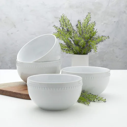Vista 5 de Everyday White Tazones de sopa y cereales de porcelana de 26 onzas