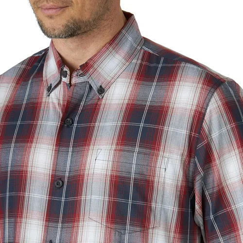 Vista 3 de Wrangler Authentics Camisa clásica a cuadros de manga corta para hombre