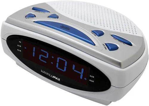 Vista 8 de HANNLOMAX Radio despertador HX-137CR, radio PLL AM/FM, alarma dual, pantalla LED de 0.9", solo operación de CA