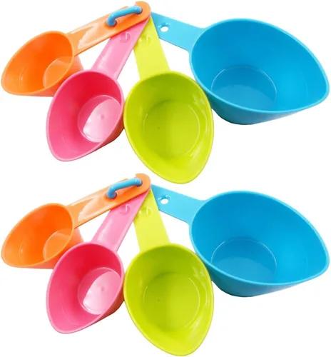 Vista 7 de HINMAY Juego de cucharas medidoras de plástico para alimentos de mascotas, para perros, gatos y aves (color aleatorio) Use for measuring pet food
