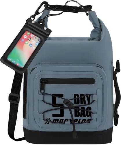 Vista 82 de MORXPLOR Bolsa seca impermeable, 5L/10L/20L/30L/40L/55L Mochila seca con funda impermeable para teléfono para natación, kayak