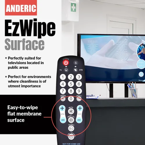 Vista 5 de Anderic EzWipe - Mando a distancia universal para TV, 1 dispositivo, solo