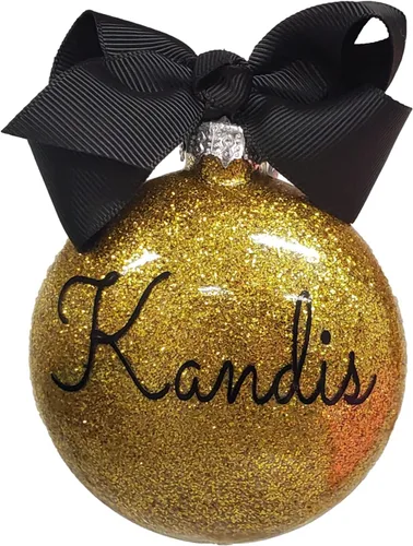 Vista 28 de Adorno de Navidad personalizado relleno de purpurina hecho a medida, regalo ideal para fiesta de intercambio de regalos de oficina (Aqua)