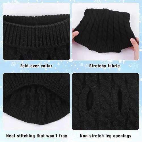 Vista 2 de Winmany Suéter de punto de cuello alto para mascotas, abrigo de invierno, suéter de punto grueso, ropa de ganchillo para perros pequeños y medianos