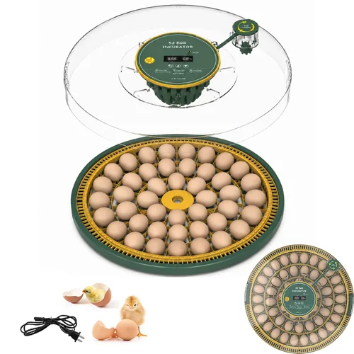 Vista 13 de HOWOOlUA - Incubadora de huevos para incubar huevos con giro automático, control de temperatura y humedad, incubadora de huevos integrada de gran