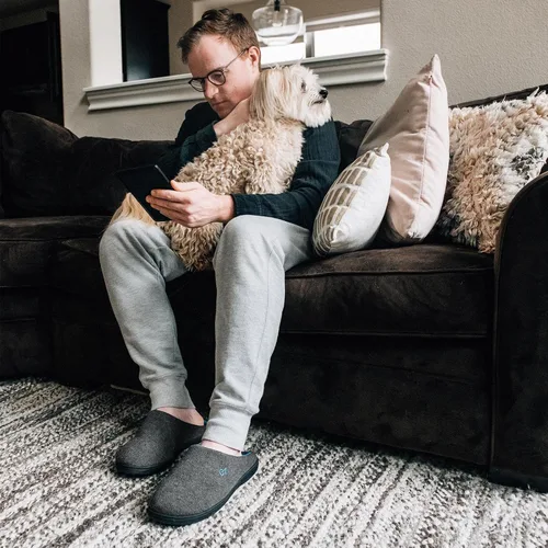 Vista 2 de VeraCosy Pantuflas de espuma viscoelástica de dos tonos para hombre