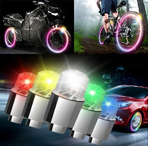 Vista 5 de 20 Pack de tapas de válvula de luz LED para neumáticos de coche, ruedas y conjuntos, luces de neumáticos de bicicleta, motocicleta, luz de válvula