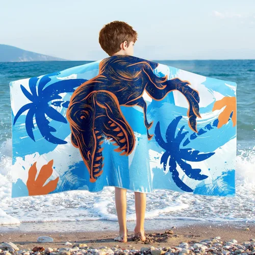 Vista 21 de WERNNSAI Toalla de playa para niños, 30 x 60 pulgadas, Axolotl de secado rápido, sin arena, toalla de playa para niñas, toalla de playa