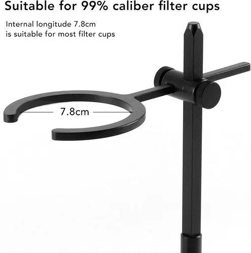Vista 5 de Soporte para gotero de estación de café, con soporte ajustable de aleación de aluminio, cafetera de goteo con filtro de acero inoxidable