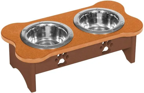 Vista 92 de Poly Lumber - Comedero doble de hueso mediano de 2 cuartos de galón, color negro