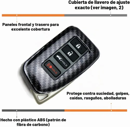 Vista 11 de iJDMTOY - Funda de plástico duro para llavero Lexus ES/is/GS/RC/NX/RX/LX Negro