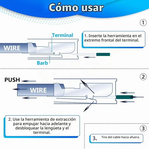 Vista 5 de Kikerike Kit de herramientas de extracción de terminales, 139 piezas, herramienta de desfilado, conector eléctrico, kit de herramientas