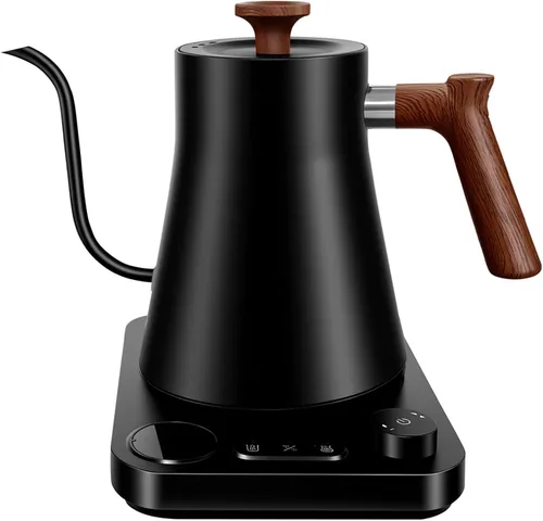 Vista 8 de Hervidor eléctrico de cuello de cisne con control de temperatura, hervidor de café vertido de 0.9 L, hervir rápido de 1200 W, interior de acero