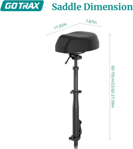 Vista 8 de Gotrax Asiento plegable para scooter, solo para APEX MAX, Fusion E-Scooter, ajustable, cómodo con absorción de golpes, soporta hasta 264 libras