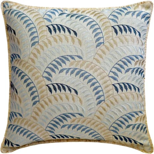 Vista 164 de The HomeCentric Funda de almohada con cremallera, funda de cojín azul de 12 x 12 pulgadas, funda de cojín de algodón bordado para sofá, diseño