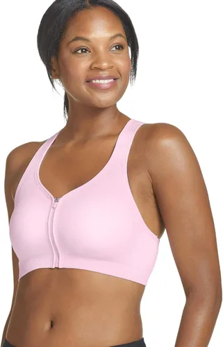 Vista 12 de Jockey Brasier sin costuras con cierre frontal para mujer Negro (Black Space Dye)