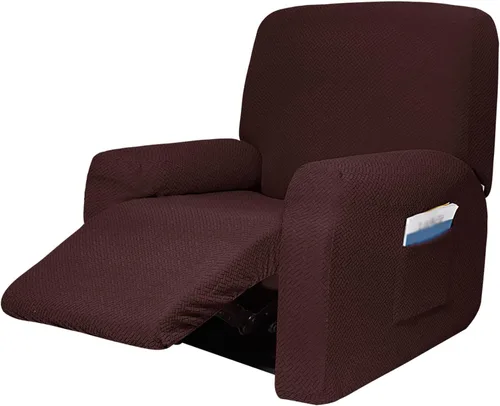 Vista 12 de Funda elástica de jacquard para sofá reclinable de 4 piezas, funda para sofá reclinable de elastano suave, funda elástica para sillón reclinable
