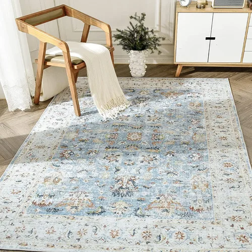 Vista 27 de jinchan Alfombra de entrada de 2 x 3 pulgadas, lavable, diseño floral vintage, tapete pequeño para interiores, bohemio, ligero, delgado