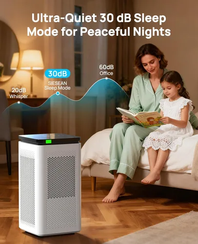 Vista 8 de Purificadores de aire para habitaciones grandes del hogar de hasta 3500 pies cuadrados, H13 True HEPA 0.1 micrones 99.97% filtración con filtro
