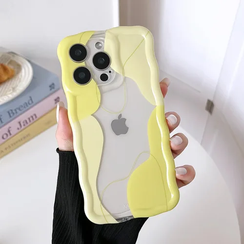 Vista 46 de DEFBSC Funda para iPhone 15 con bonito diseño ondulado, color negro