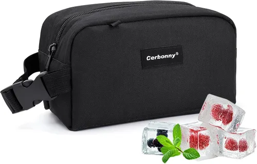 Vista 21 de Bolsa de almuerzo mini enfriadora Cerbonny, bolsa de almuerzo congelable y bolsa de snacks, bolsa aislada para viaje/trabajo/escuela, lonchera mini