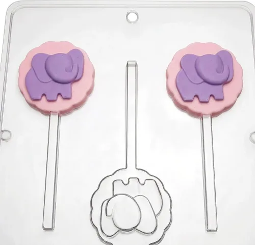 Vista 5 de Molde de caramelo de chocolate para piruletas de elefante bebé 697