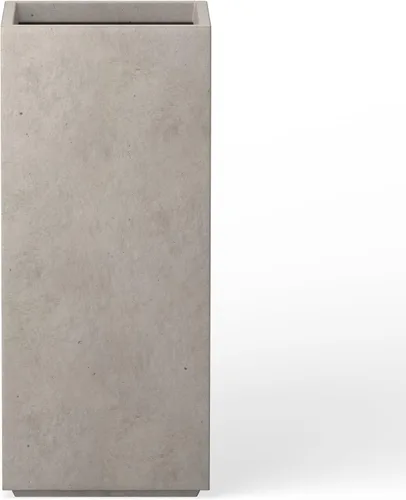 Vista 10 de Kante Maceta rectangular de hormigón de 20.3 pulgadas de alto, moderna maceta de diámetro cuadrado con orificio de drenaje y tapón de goma