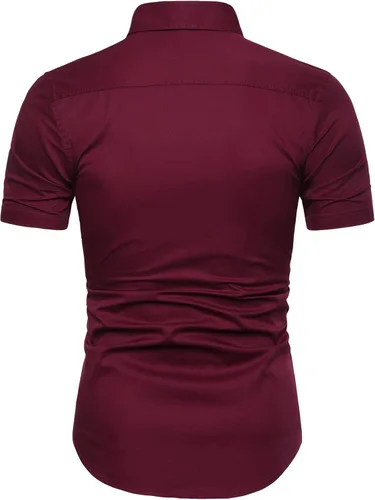 Vista 2 de MUSE FATH Camisa de vestir de algodón de manga corta para hombre