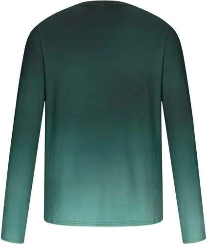 Vista 4 de Muscularfit Camisas de manga larga para hombre, estilo casual, color degradado, sueltas, con gráficos, para otoño, sudaderas atléticas