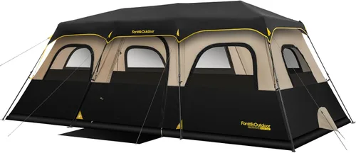 Vista 12 de FanttikOutdoor Tienda de campaña instantánea para 6/8/10/12 personas en 60 segundos con lluvia y resistente al viento, portátil, con bolsa
