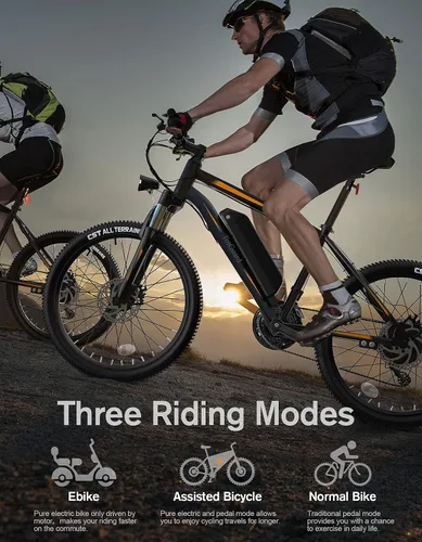 Vista 5 de TotGuard Electric Bike for Adults, 26" Ebike with Peak 500W Brushless Motor, Electric Mountain Bike with 374Wh Removable Battery, 50 Miles Electric