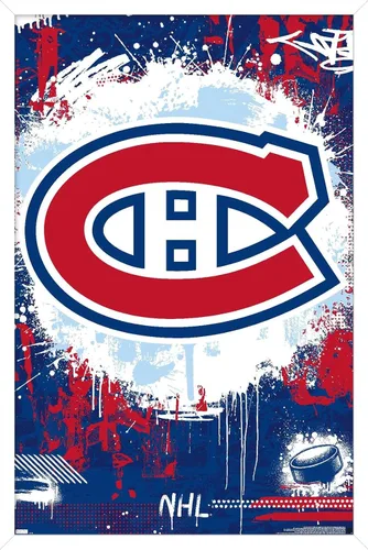Vista 13 de Trends International NHL Montreal Canadiens - Póster de pared Maximalist Logo 23, 22.4 pulgadas de largo x 14.7 pulgadas, versión enmarcada