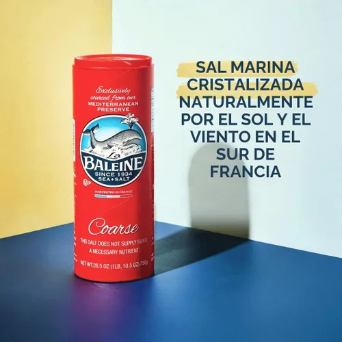 Vista 4 de La Baleine Sal marina gruesa, bote de 26.5 onzas