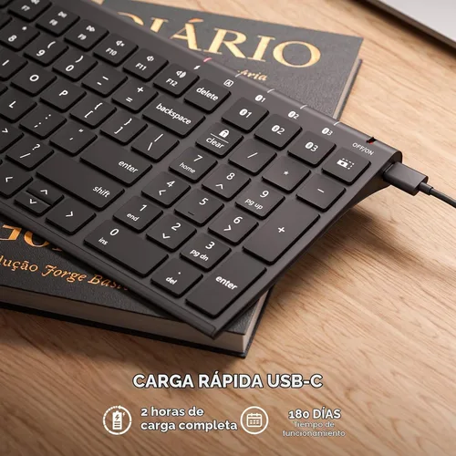 Vista 7 de iClever BK10 SE - Teclado Bluetooth para Mac, teclado delgado de tamaño Negro