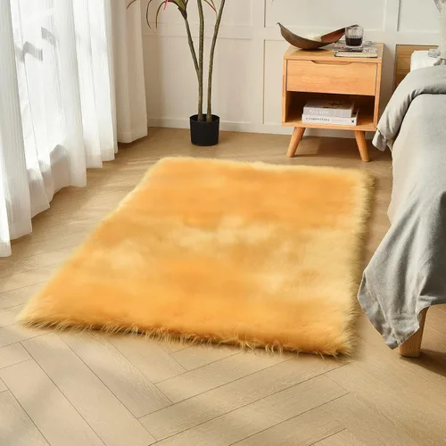 Vista 44 de duduta - Alfombra de pelo sintético de lana de oveja beige 2x3 pies, suave y esponjosa, funda para silla de pelo mullido, alfombra pequeña