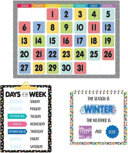 Vista 3 de Creative Teaching Press Bold & Bright - Juego de calendario, tablón de anuncios CTP y exhibición para el aula, 67 piezas