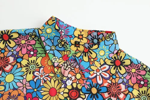 Vista 3 de Camisa de manga larga para hombre, diseño de cachemira floral, estilo hip hop, estilo casual, con botones, estilo clásico de los años 70