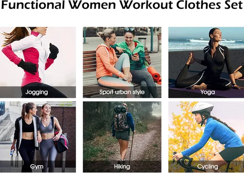 Vista 3 de Conjunto de ropa de entrenamiento para mujer, conjunto de 5 piezas de trajes deportivos para ejercicio