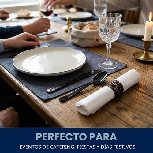 Vista 5 de Party Essentials Juego de cubiertos preenrollados desechables para fiestas, juego de cubiertos de plástico envuelto con servilleta, cucharas