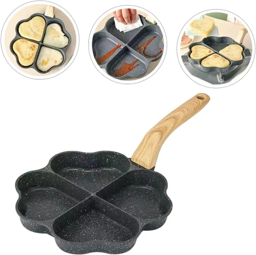 Vista 6 de Angoily Sartén reutilizable con forma de corazón para panqueques resistente al desgaste, sartén antiadherente para uso diario para desayuno