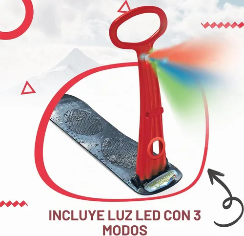Vista 3 de GeoSpace Original LED Ski Skooter: Monopatín o tabla de snowboard plegable para usar sobre nieve o césped, varios