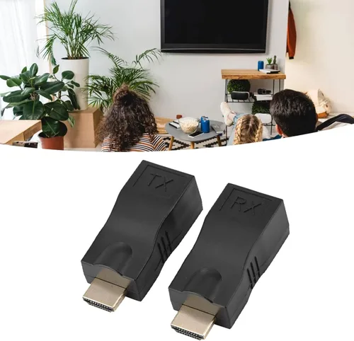 Vista 4 de Joyzan Extensor HDMI a RJ45, convertidor de red Ethernet, repetidor, transmisor, adaptador receptor sobre Cat 5e 6e Cable Splitter HD 1080p 98ft