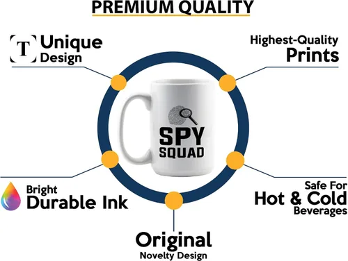 Vista 3 de Taza de café detective de 15 onzas, color blanco, escuadrón espía, oficial de policía, patrulla policial, detective, policía, policía, policía