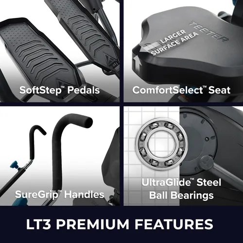 Vista 4 de Teeter FreeStep Recumbent Cross Trainer Stepper, Zero-Impact Exercise Bike Alternative w/Patented Physical Therapy Stride, Up to 350lb, Free App